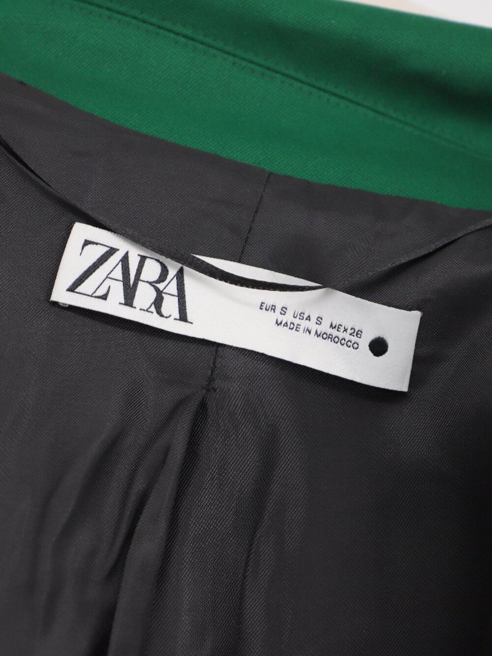 ZARA Shoulder Padded Blazer in Dark Green Size S - Picture 5 of 8